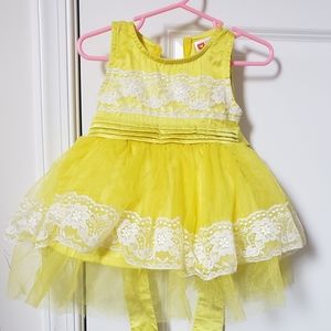 Baby girl party wear yellow dress